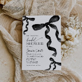 Black Bow Bruids Douche Uitnodiging