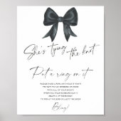 black bow bruiloftsshower Zet een ring erop spel Poster (Voorkant)