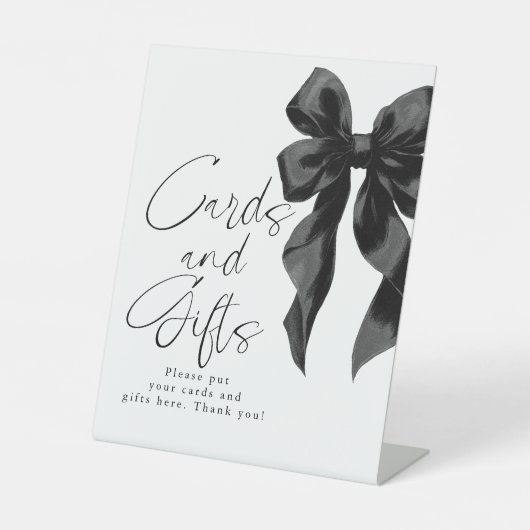 Black Bow Cards and Gifts Bridal Shower Reclamebord Met Voetstuk (Voorkant)