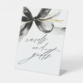 Black Bow Cards and Gifts Bridal Shower Reclamebord Met Voetstuk