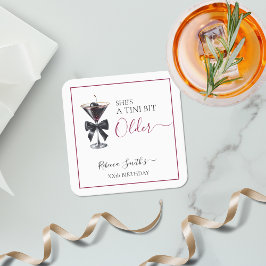 Black Bow Cherry Drink 'A tini bit Older' Birthday Kartonnen Onderzetters