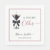 Black Bow Cherry Drink 'A tini bit Older' Birthday Servet (Voorkant)