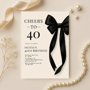 Black Bow Coquette 40e Verjaardag Kaart
