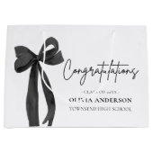 Black Bow Coquette Afstuderen gefeliciteerd Groot Cadeauzakje (Voorkant)
