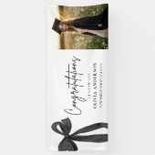 Black Bow Coquette Afstuderen gefeliciteerd Spandoek (Verticaal)