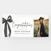 Black Bow Coquette Afstuderen gefeliciteerd Spandoek (Horizontaal)
