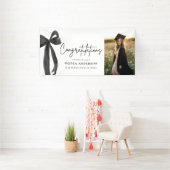 Black Bow Coquette Afstuderen gefeliciteerd Spandoek (Insitu)