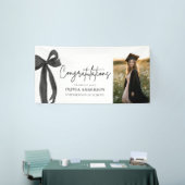Black Bow Coquette Afstuderen gefeliciteerd Spandoek (Beurs)