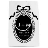 Black Bow Coquette Anniversary Charm Medium Cadeauzakje (Voorkant)