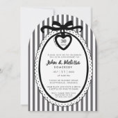 Black Bow Coquette Anniversary Party Invitation Kaart (Voorkant)