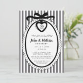 Black Bow Coquette Anniversary Party Invitation Kaart (Staand voorkant)