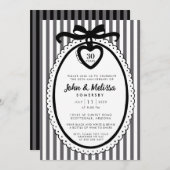 Black Bow Coquette Anniversary Party Invitation Kaart (Voorkant / Achterkant)
