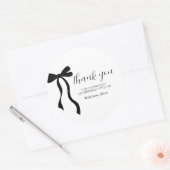 Black Bow Coquette Birthday Thank You Classic Roun Ronde Sticker (Envelop)