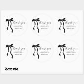 Black Bow Coquette Birthday Thank You Classic Roun Ronde Sticker (Vel)