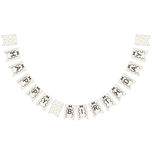 Black Bow Coquette Birthday  Vlaggetjes (Alle)