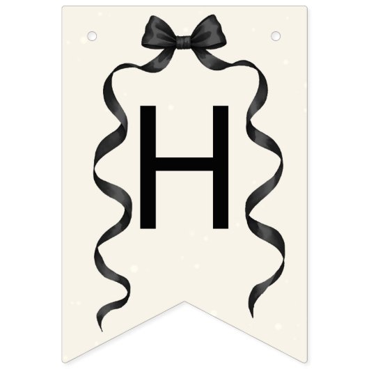 Black Bow Coquette Birthday  Vlaggetjes (Tweede vlag)