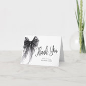 Black Bow Coquette Bridal Shower  Bedankkaart (Voorkant)