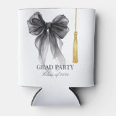 Black Bow Coquette Grad Party Class of 2026 Blikjeskoeler (Voorkant)