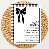 Black Bow Coquette Jongen 30e Verjaardagsfeest Kaart