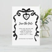 Black Bow Coquette Jubileum Uitnodiging (Staand voorkant)