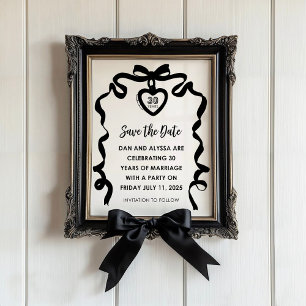 Black Bow Coquette Jubileum Uitnodiging
