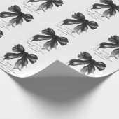 Black Bow Coquette Script Sweet 16 Party Cadeaupapier (Hoek)
