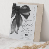 Black Bow Coquette Script Sweet 16 Party Gray  Kaart