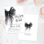 Black Bow Coquette Shes Tying Knot Bridal Shower Kaart
