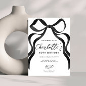 Black Bow Coquette Stijl 60ste Verjaardagsfeest Kaart
