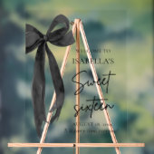 Black Bow Coquette Sweet 16 Verjaardag Welkom Acryl Bord (Neutraal)