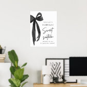 Black Bow Coquette Sweet 16 Verjaardag Welkom Poster (Thuiskantoor)