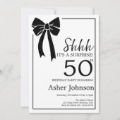 Black Bow Coquette Verrassing 50ste Verjaardagsfee Kaart (Voorkant)