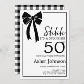 Black Bow Coquette Verrassing 50ste Verjaardagsfee Kaart (Voorkant / Achterkant)