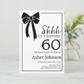 Black Bow Coquette Verrassing 60ste Verjaardagsfee Kaart (Staand voorkant)