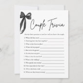 Black Bow Couple Trivia Vrijgezellenfeest Game Kaart (Voorkant)