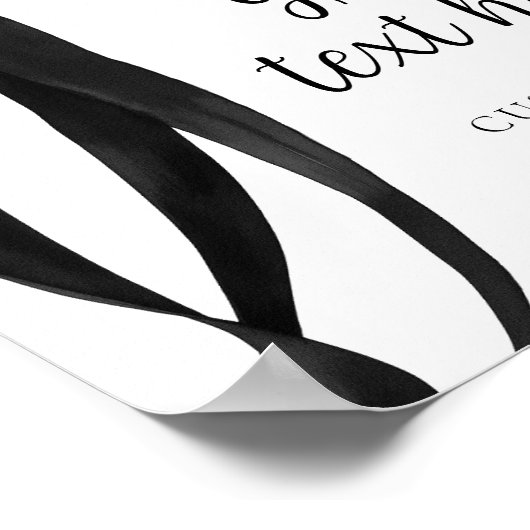 Black Bow Custom Table Sign Poster (Hoek)