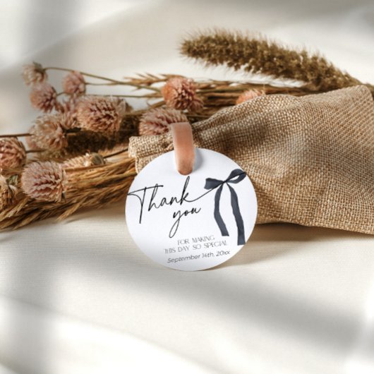 Black Bow Dank u Vrijgezellenfeest Gotische gunst Bedankjes Labels