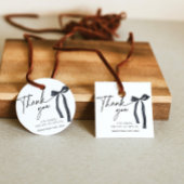 Black Bow Dank u Vrijgezellenfeest Gotische gunst Bedankjes Labels