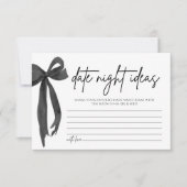 Black Bow Date Night Ideeën Vrijgezellenfeest Spel Kaart (Voorkant)