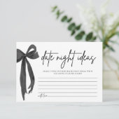 Black Bow Date Night Ideeën Vrijgezellenfeest Spel Kaart (Staand voorkant)