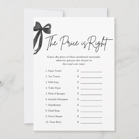 Black Bow De prijs is het juiste Vrijgezellenfeest Kaart (Voorkant)