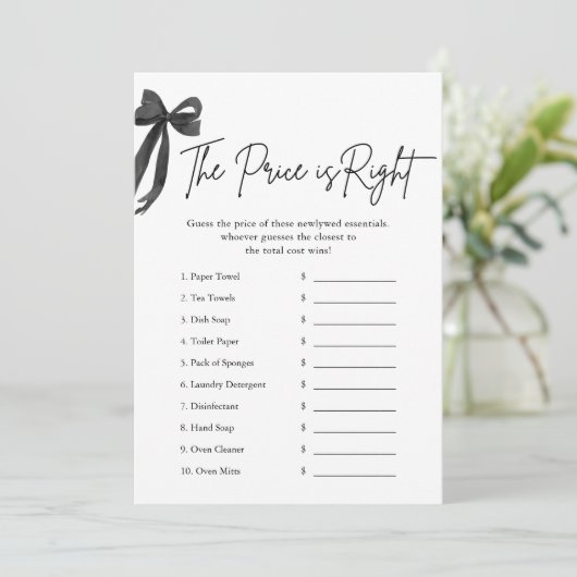 Black Bow De prijs is het juiste Vrijgezellenfeest Kaart (Staand voorkant)