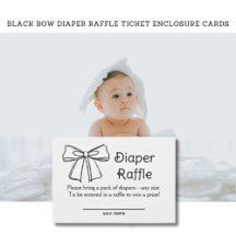 Black Bow Diaper Raffle Ticket Behuizing Kaarten