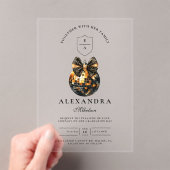 Black Bow Disco Ball Afstudeerfeest Acryl Uitnodigingen (Insitu (Draagbaar))