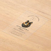 Black Bow Disco Ball Afstudeerfeest Acryl Uitnodigingen (Laagn)