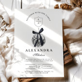 Black Bow Disco Ball Afstudeerfeest Kaart