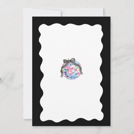 Black Bow Disco Ball Cocktail Dertigste verjaardag Kaart (Achterkant)