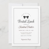 Black Bow Eenvoudige Elegante Bruids Douche Uitnod Kaart (Voorkant)