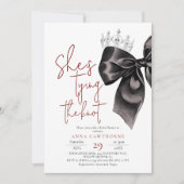 Black Bow ⎮Elegance Bridal Shower Kaart (Voorkant)