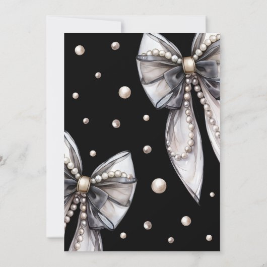 Black Bow Elegant 30e verjaardag Kaart (Achterkant)